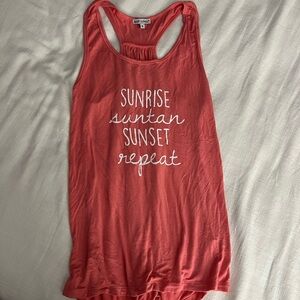 Sunset Coral Graphic Tank Top